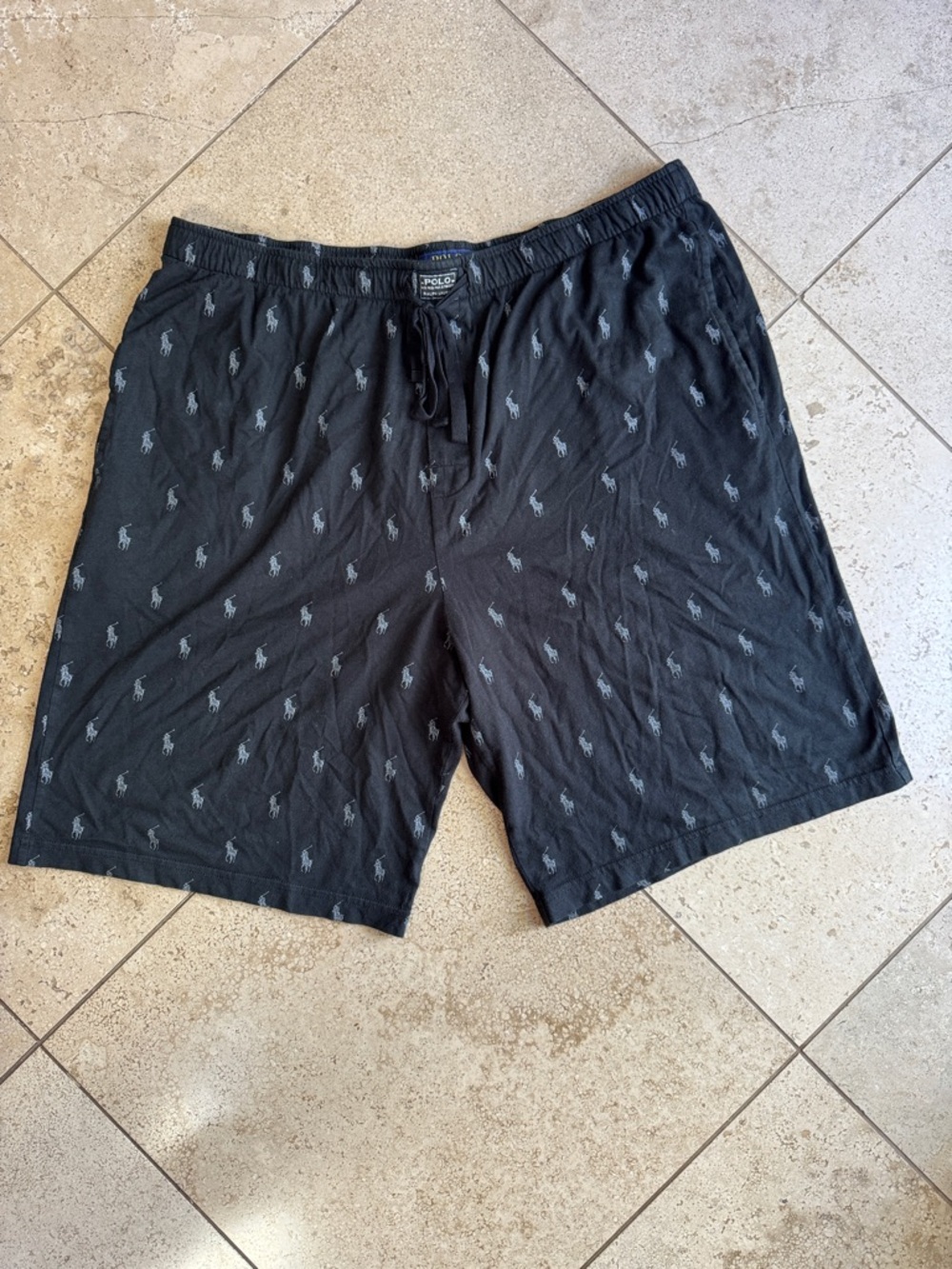 Polo by Ralph Lauren Black Lounge Shorts with Mini Polo Motif